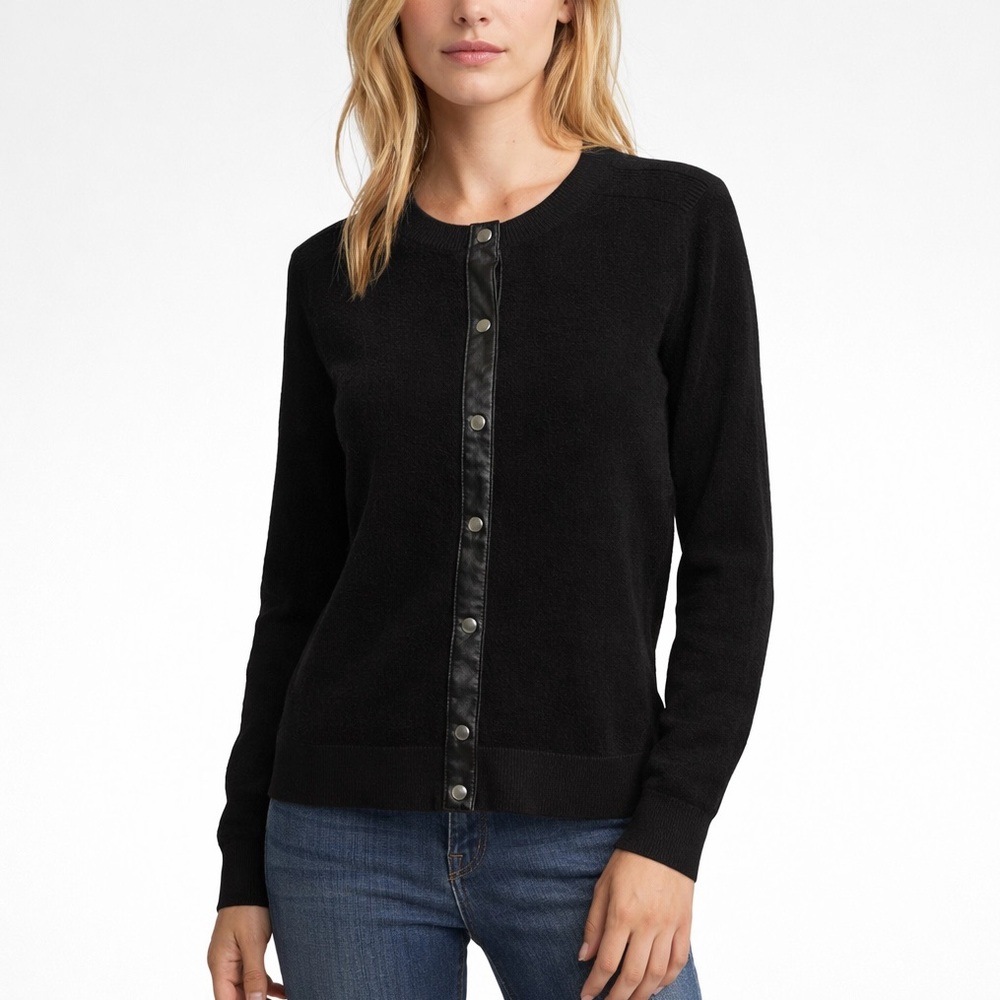 Diesel Vintage Black Alpaca Blend Snap Front Cardigan Sweater